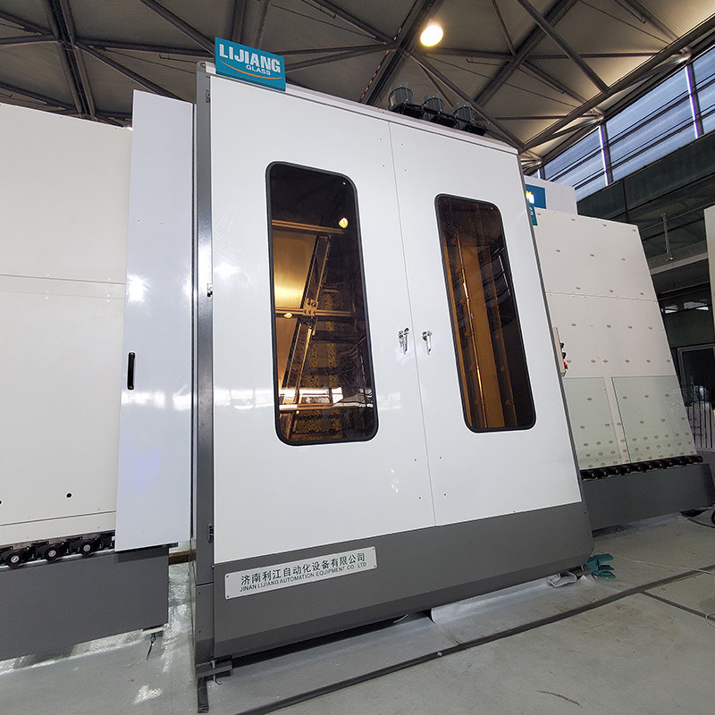 Máquina de lavar de vidro vertical do grande tamanho automático com as 6 escovas macias dos PCes